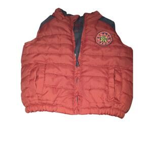 Genuine Baby Oshkosh Boys Size 6mo Zip Up Red Puffer Vest Sleeveless